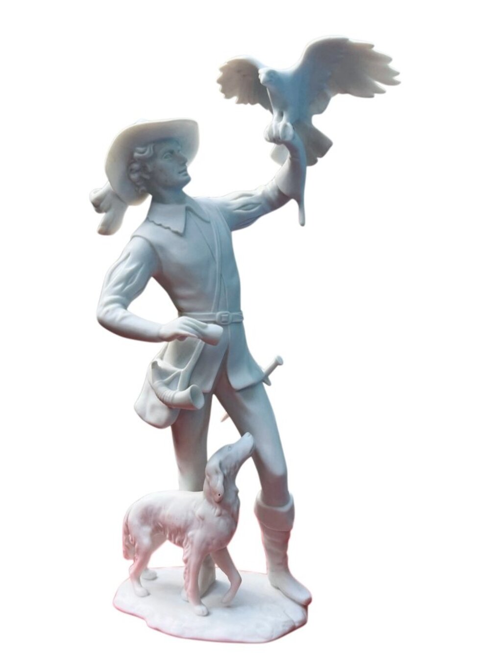 Kaiser Hunter With Falcon & Dog Porcelain Figurine By C Bochmannn signed